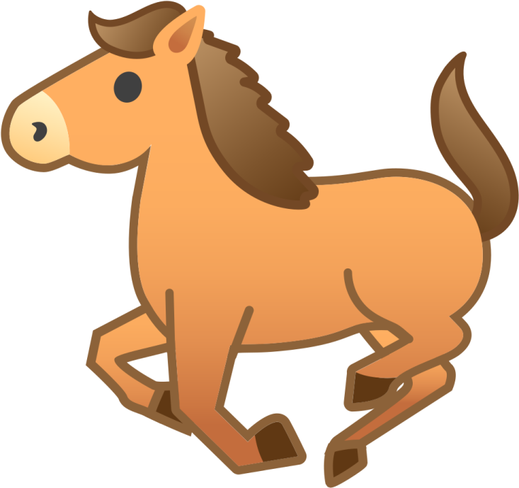 a cartoon horse running