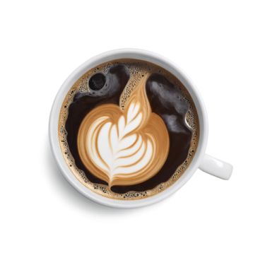a cup of coffee on a white background