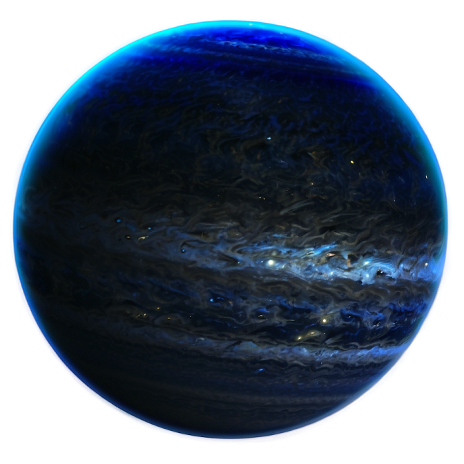 an image of a blue and black planet