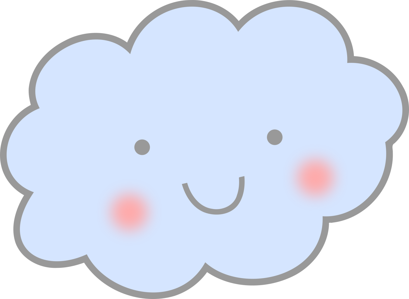 a blue cloud with two smiling faces