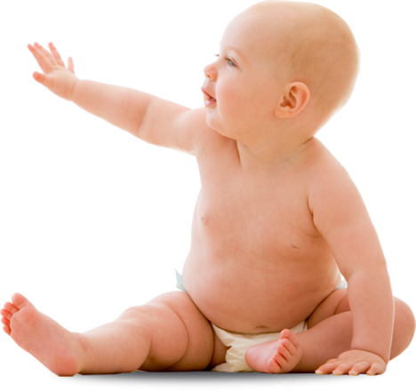 a baby sitting on the floor