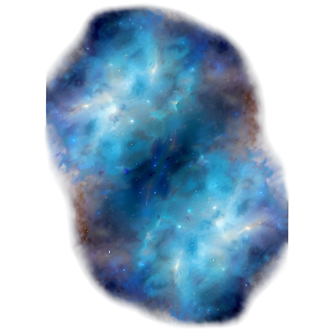 a blue nebula with stars in the background