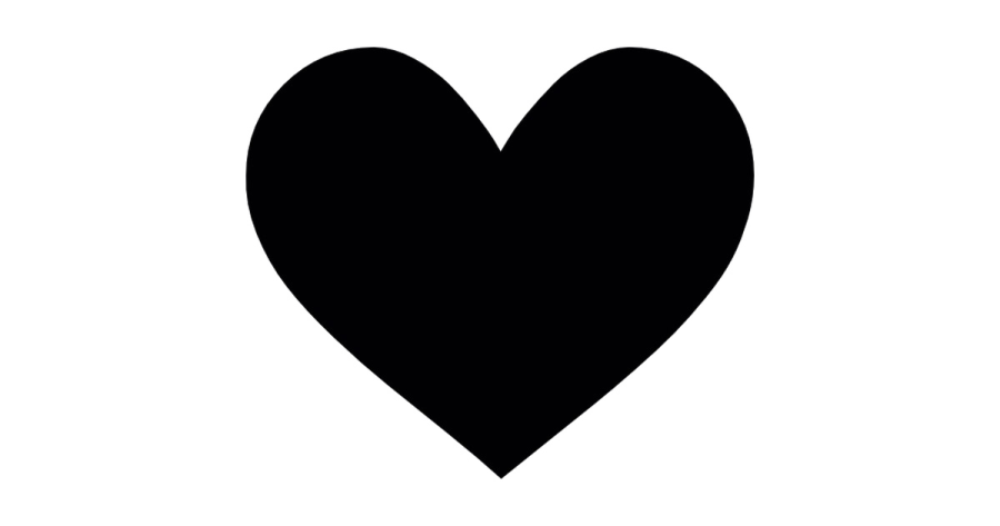 a black and white heart icon