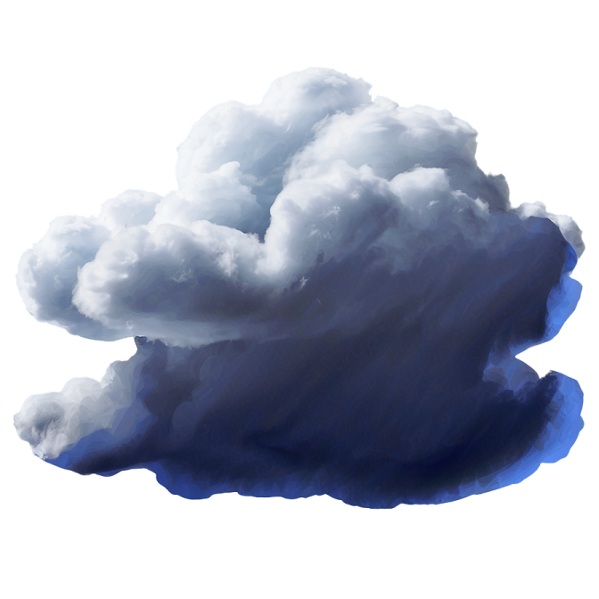 a drawing of a cloud in the sky