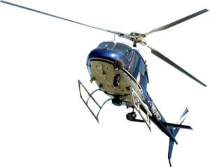 a helicopter is flying through the air
