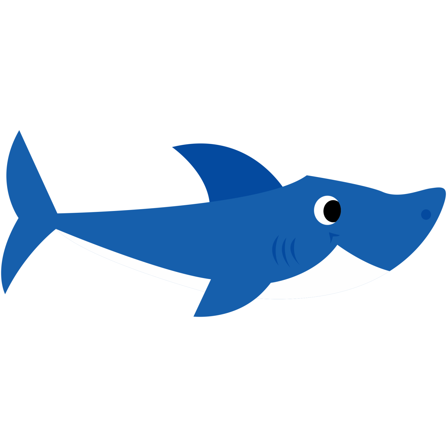 a blue shark on a white background