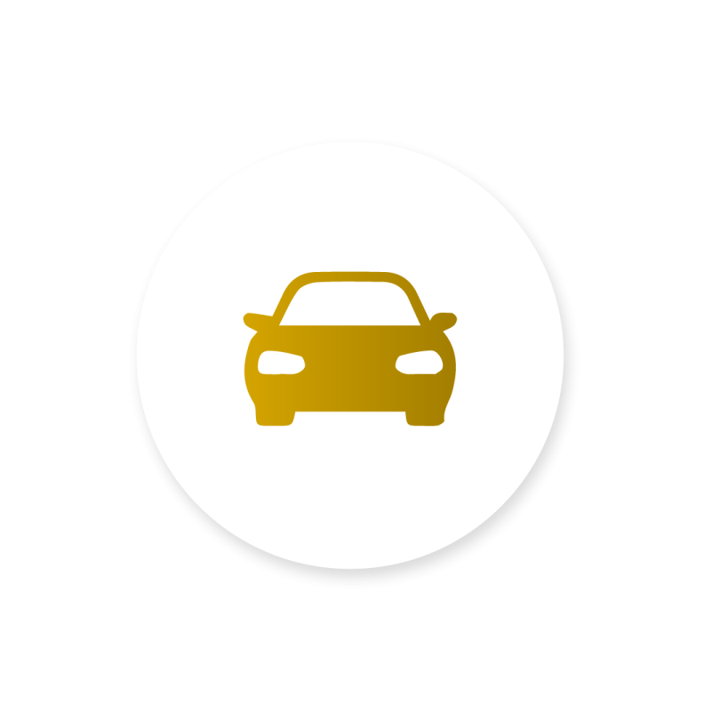 a yellow car icon on a white background