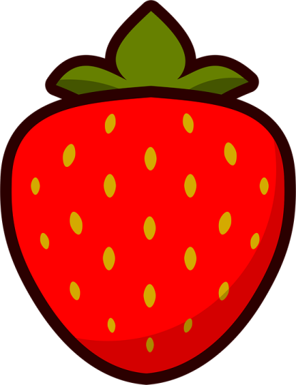 a strawberry with yellow spots on it