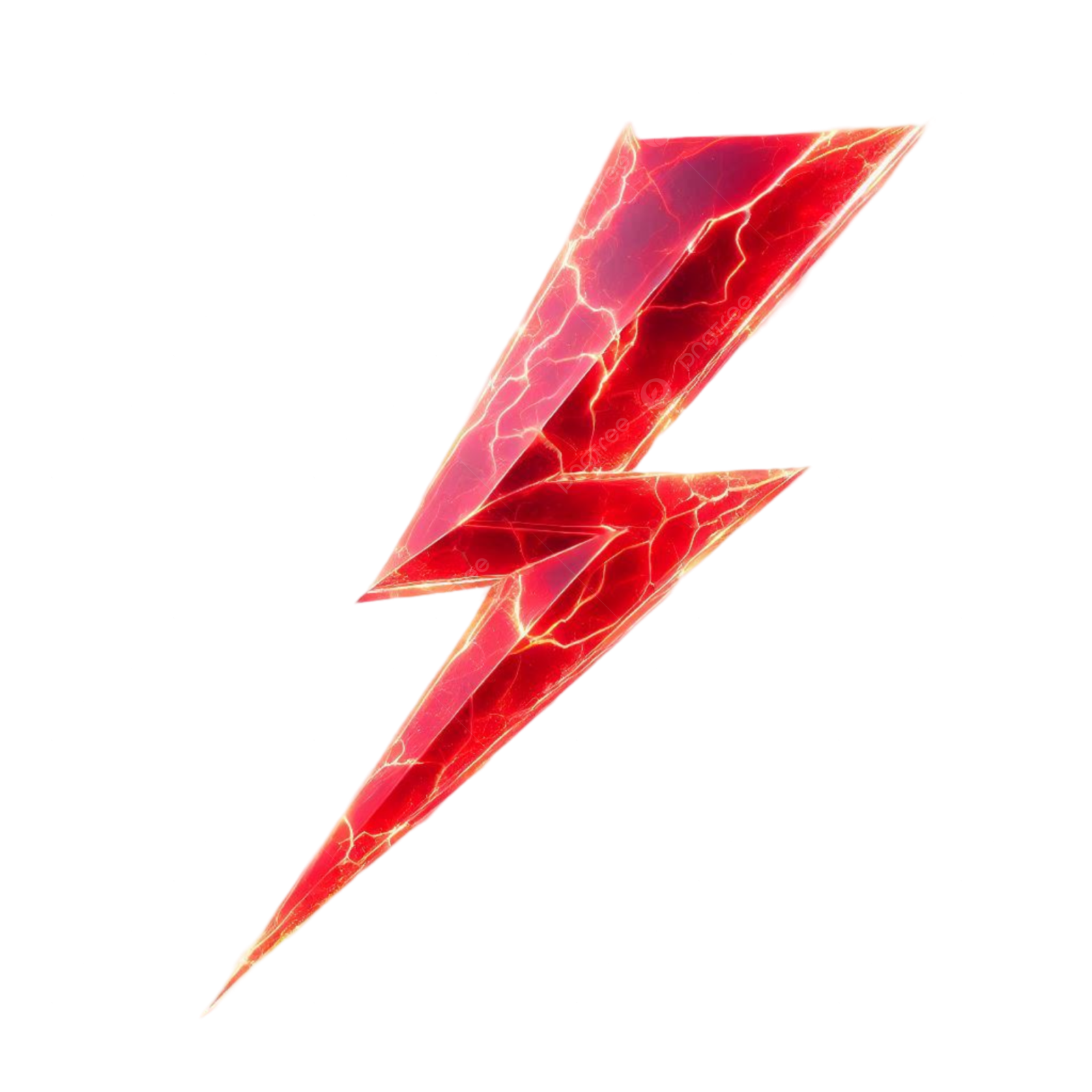 a red lightning bolt on a white background