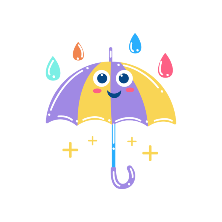 an umbrella with a smiley face on it