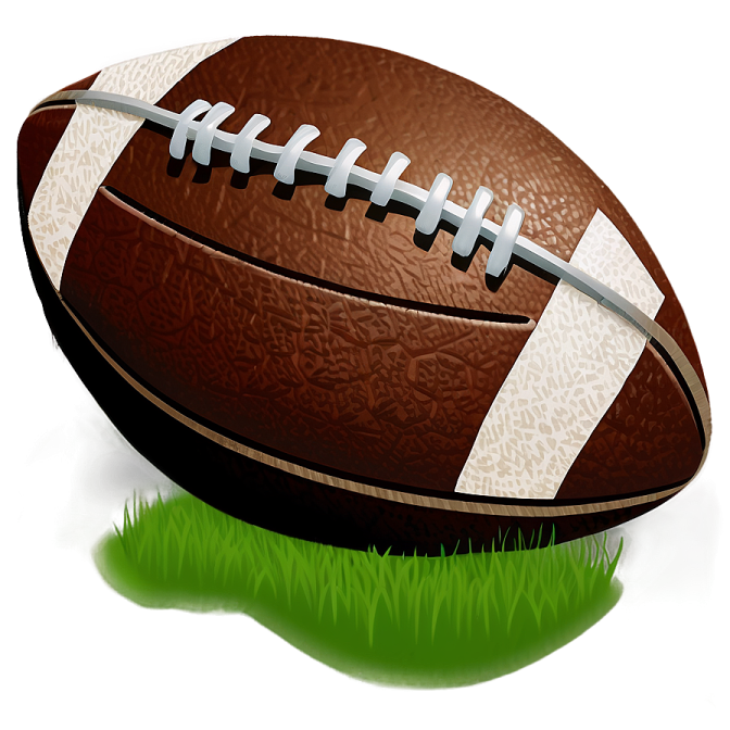 an illustration of a football on the grass