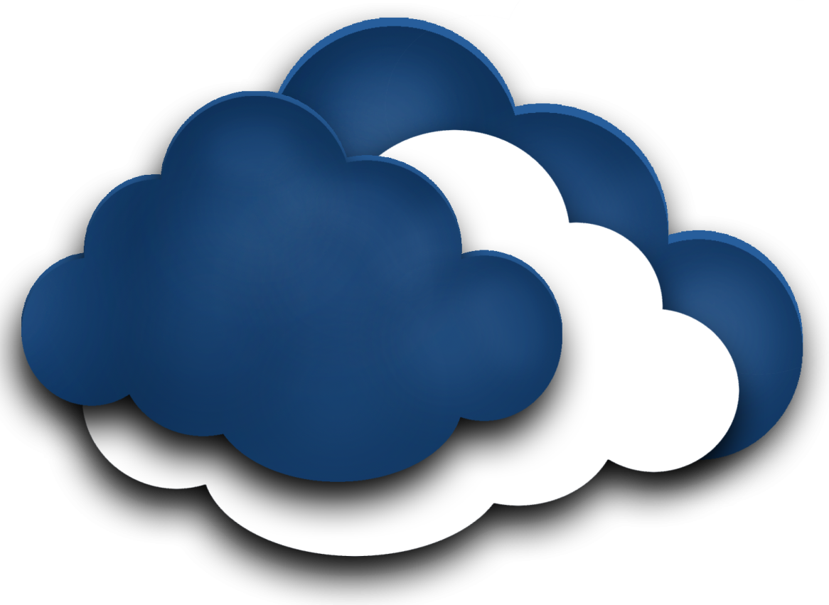 a blue cloud with white clouds in the middle