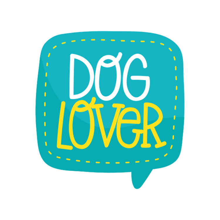 a blue speech with the words dog lover on it