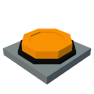 an orange object on a white background