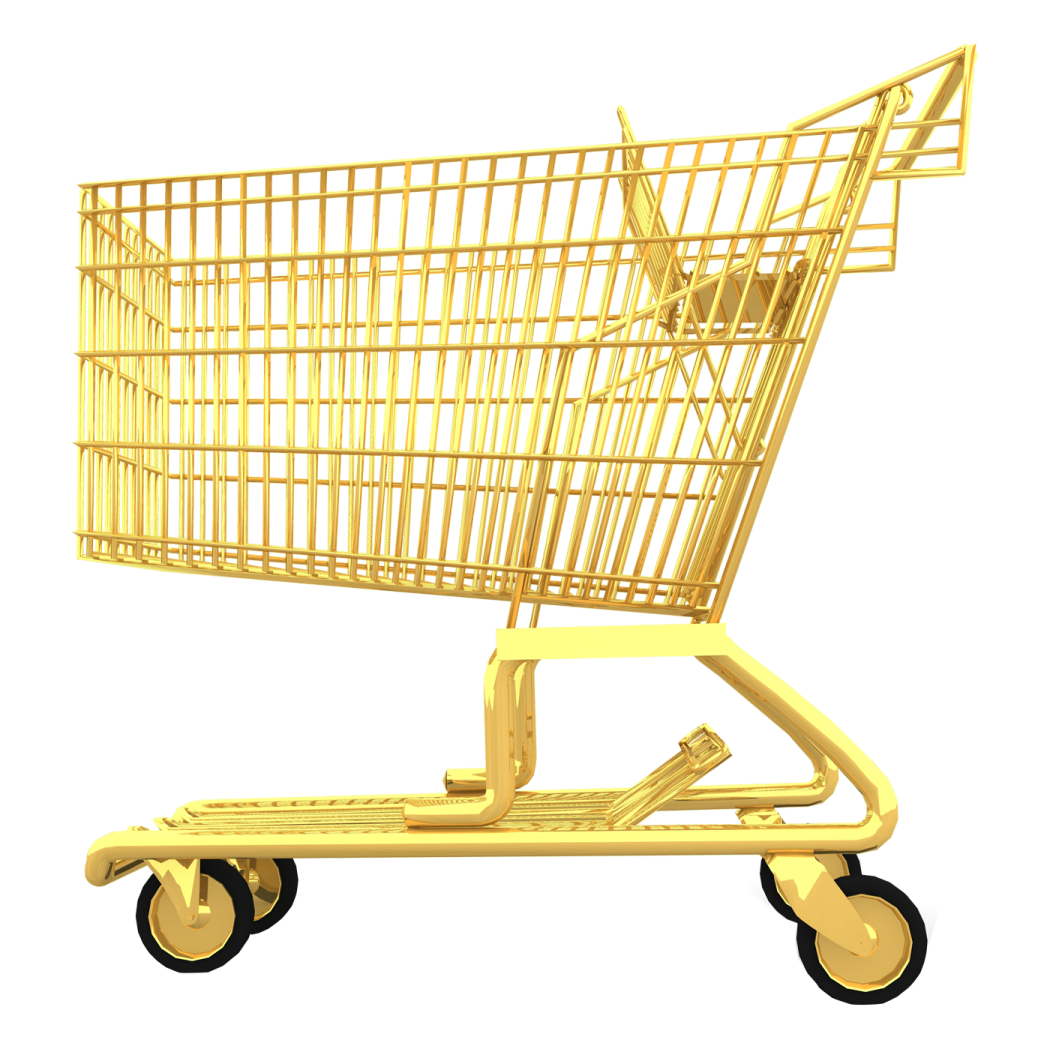 a yellow shopping cart
