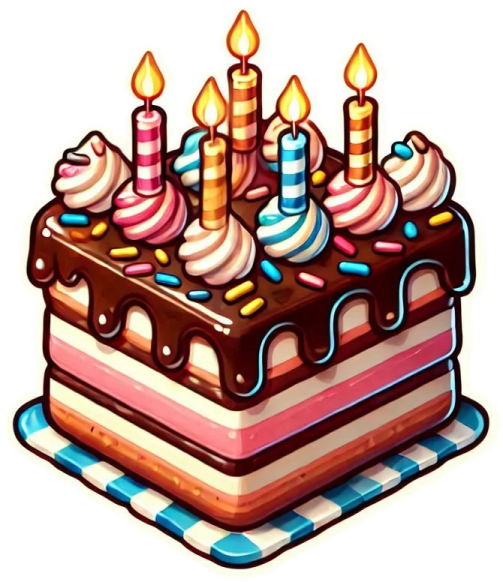 a birthday cake with candles on top