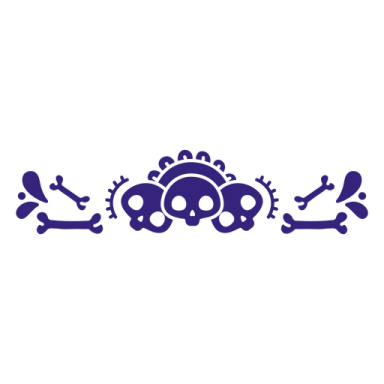 a skull and crossbones on a white background
