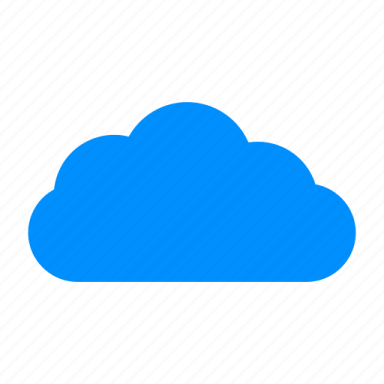 a blue cloud on a white background
