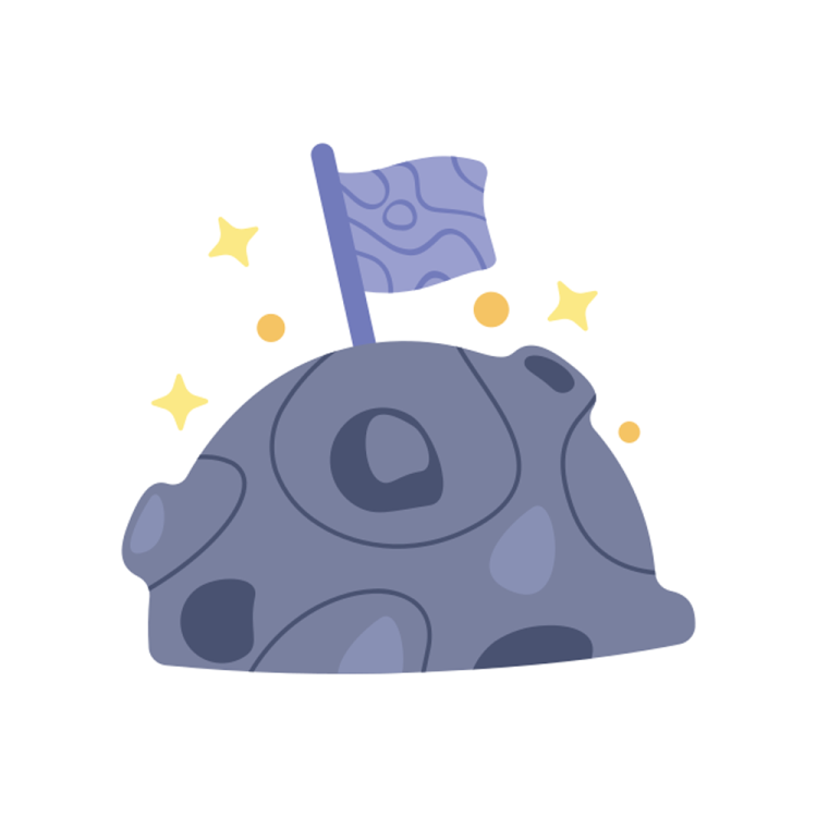 a rock with a flag on top