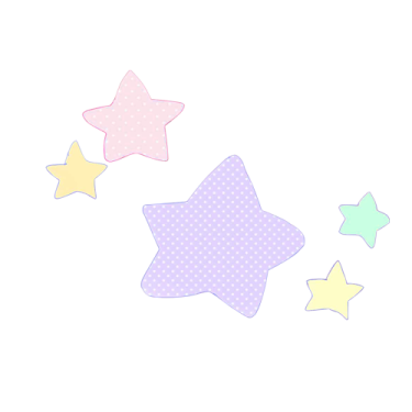 a set of three paste colored stars