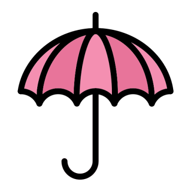 a pink umbrella on a white background