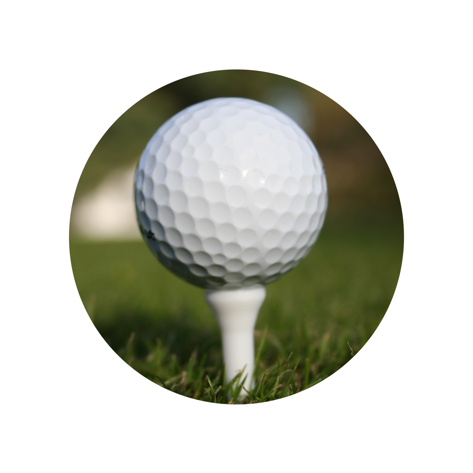 a golf ball sitting on top of a white tee
