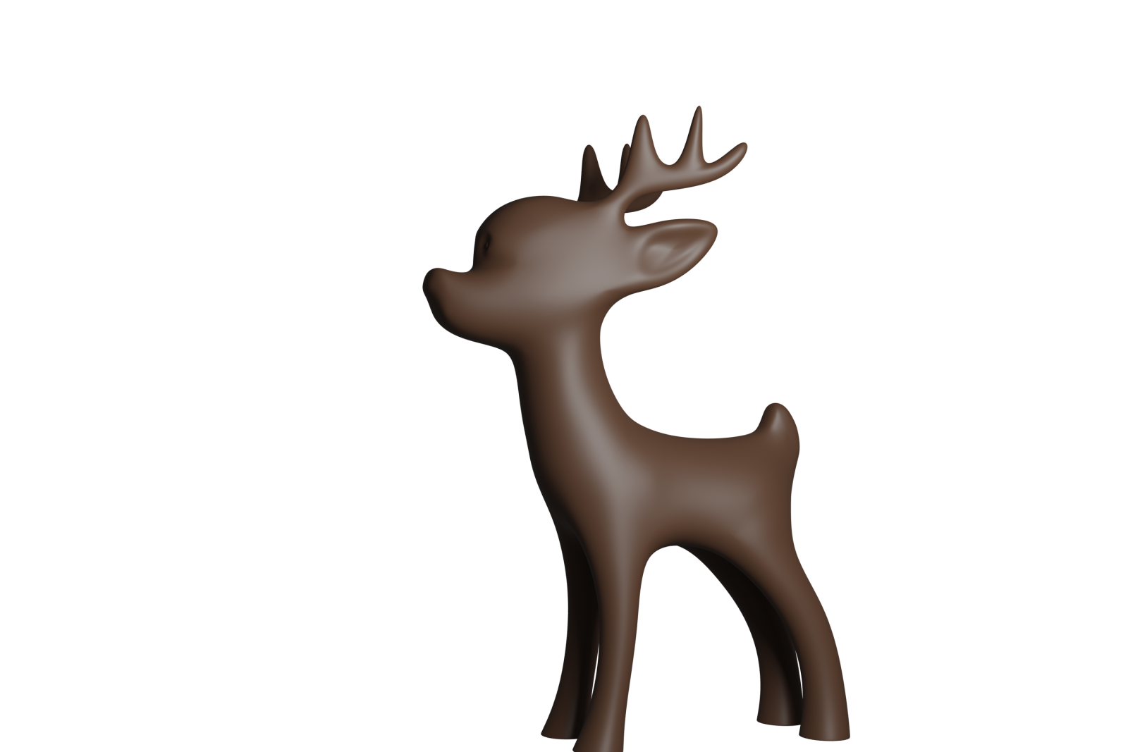 a brown deer standing on top of a white background
