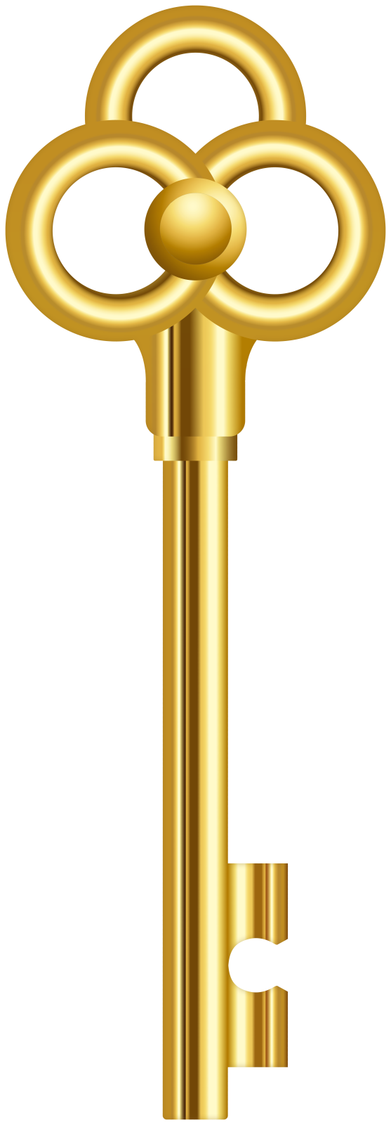 a golden key on a white background