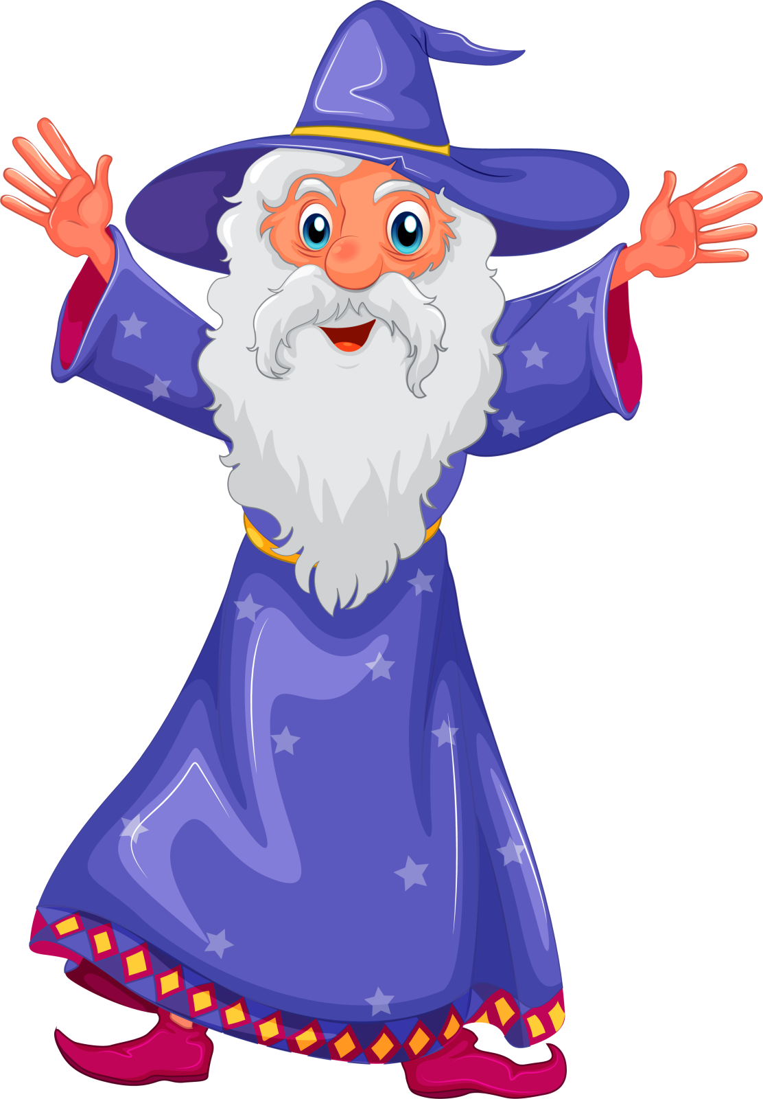 a wizard with his hands out