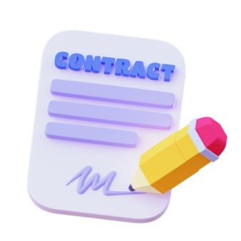 a pencil with the word contract written on it