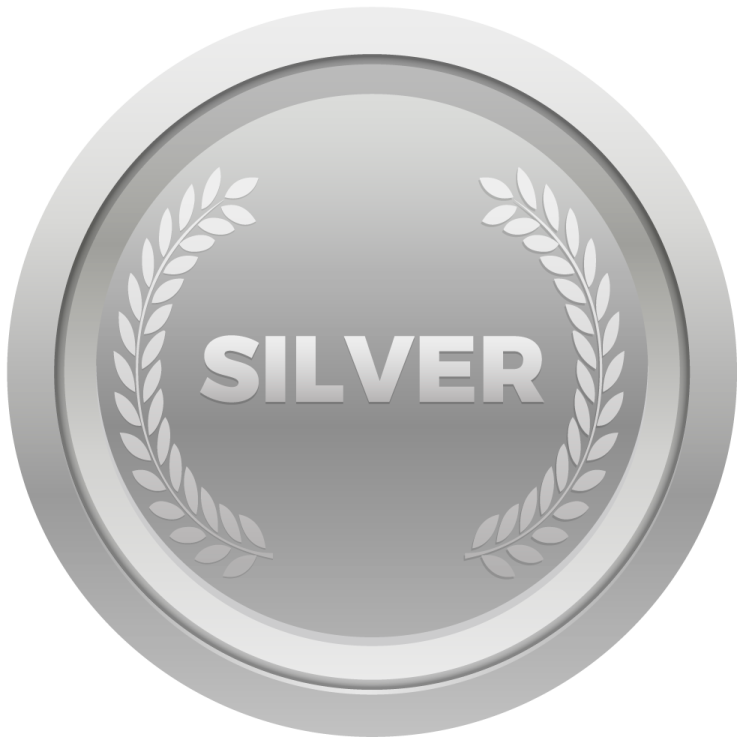 a silver seal with the word silver on it