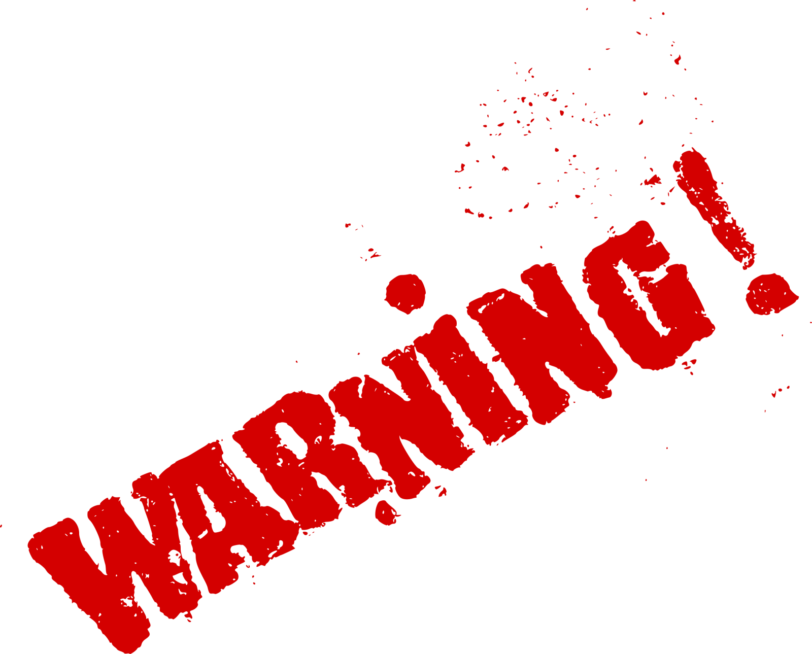 the word warning on a white background