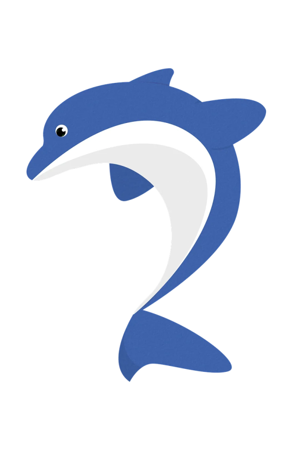 a dolphin in the shape of a number 2