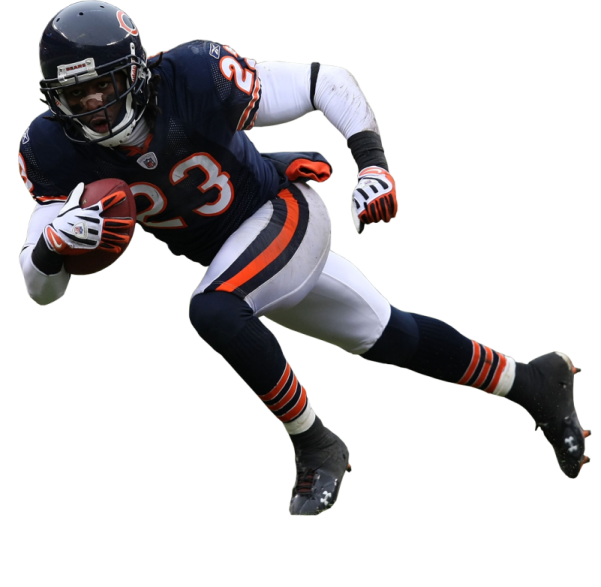 a football player is running with the ball
