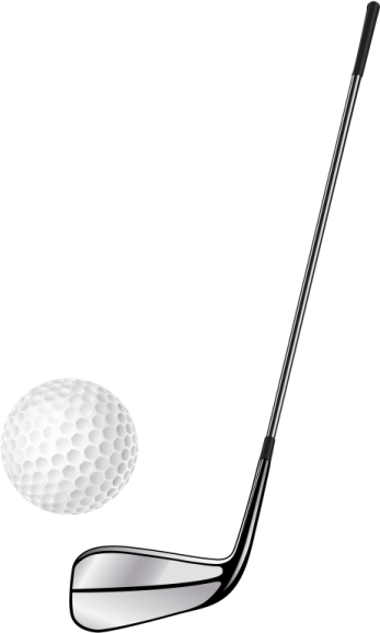 a golf ball and driver on a white background