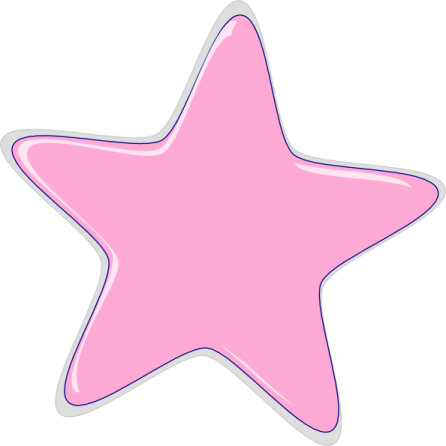 a pink star on a white background