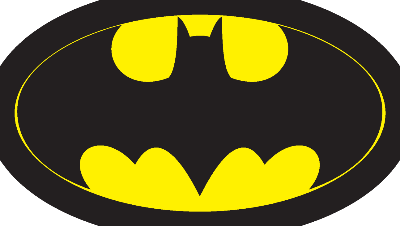 a black and yellow batman symbol