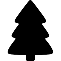 a black silhouette of a christmas tree