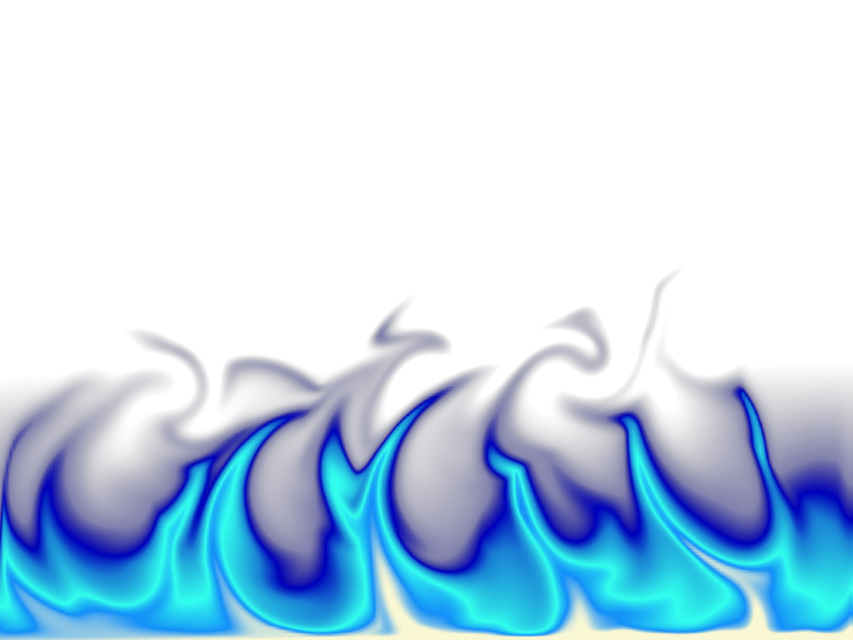 a blue flame on a white background