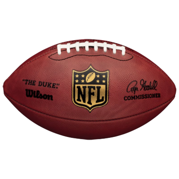a football with the nfl logo on it