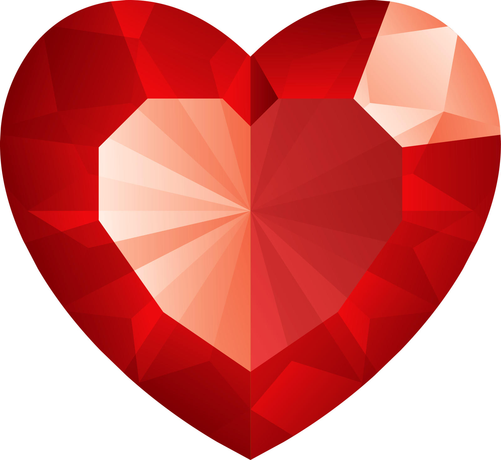 a red heart with a white background