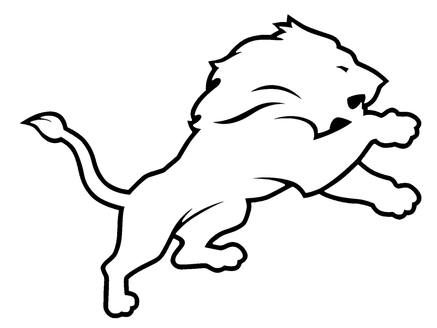 a black and white drawing of a lion