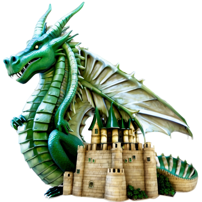 a green dragon statue