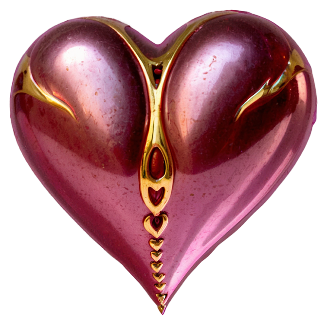 a purple heart shaped object on a white background