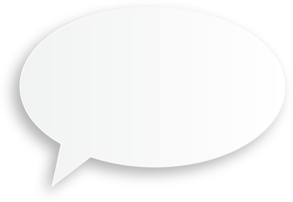 a blank speech bubble with shadow on white background