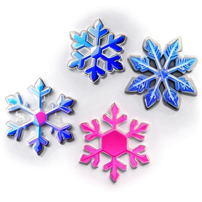 three colorful snowfls on a white background