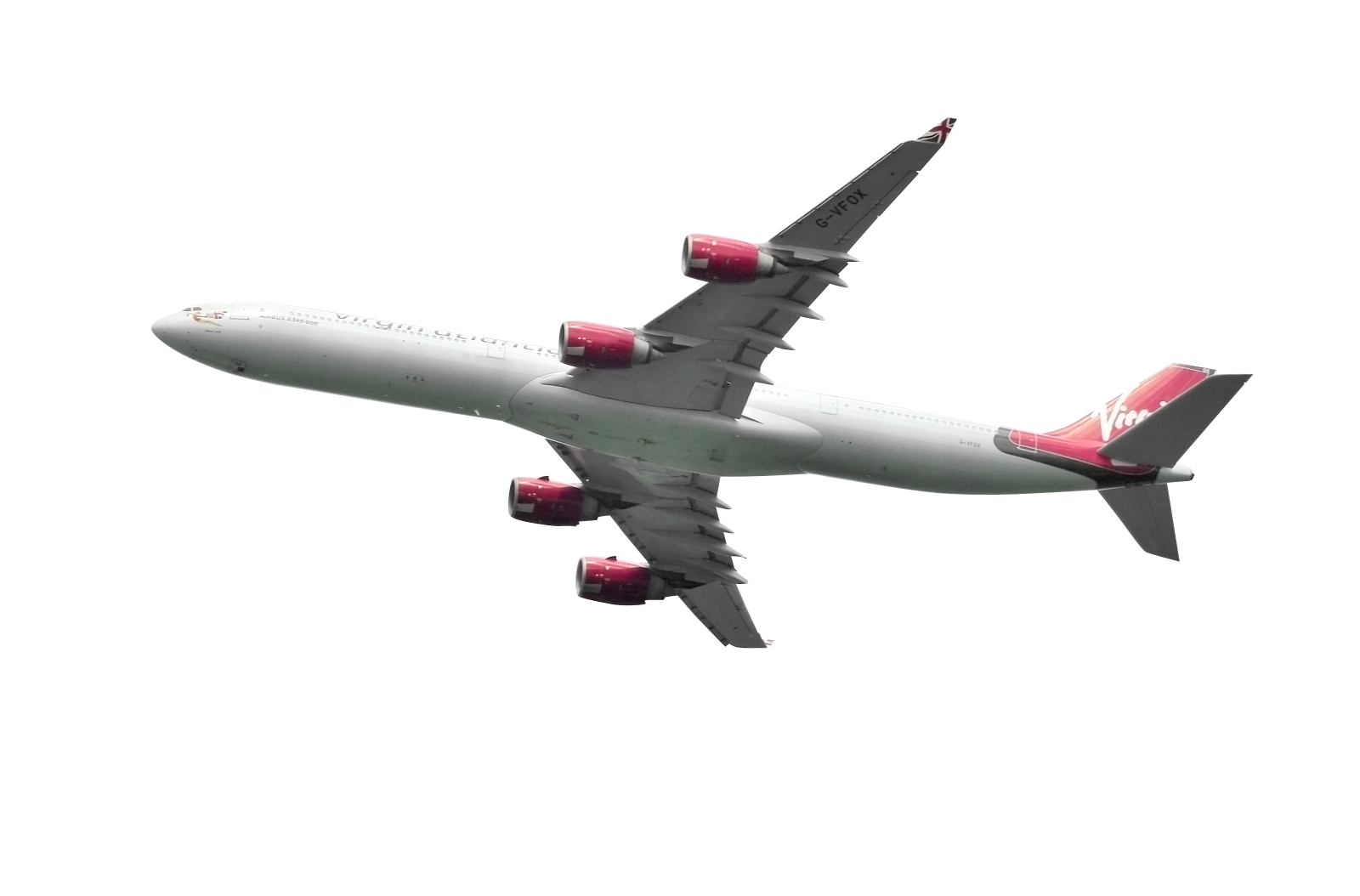 an airplane flying in the sky with a white background