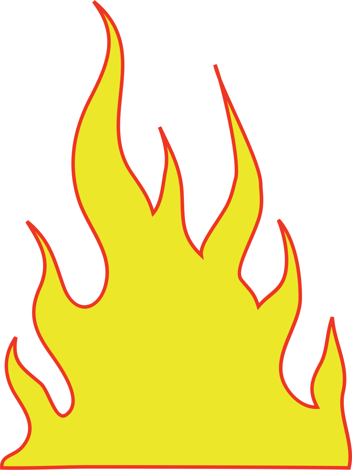 a yellow fire with red flames
