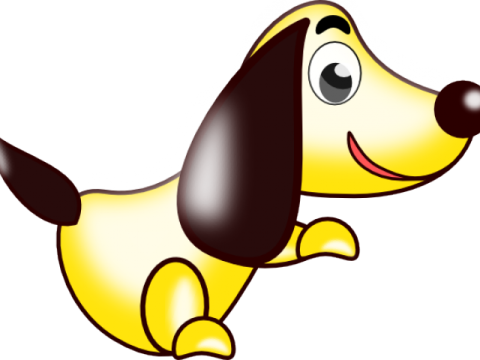 a cartoon dog with big eyes