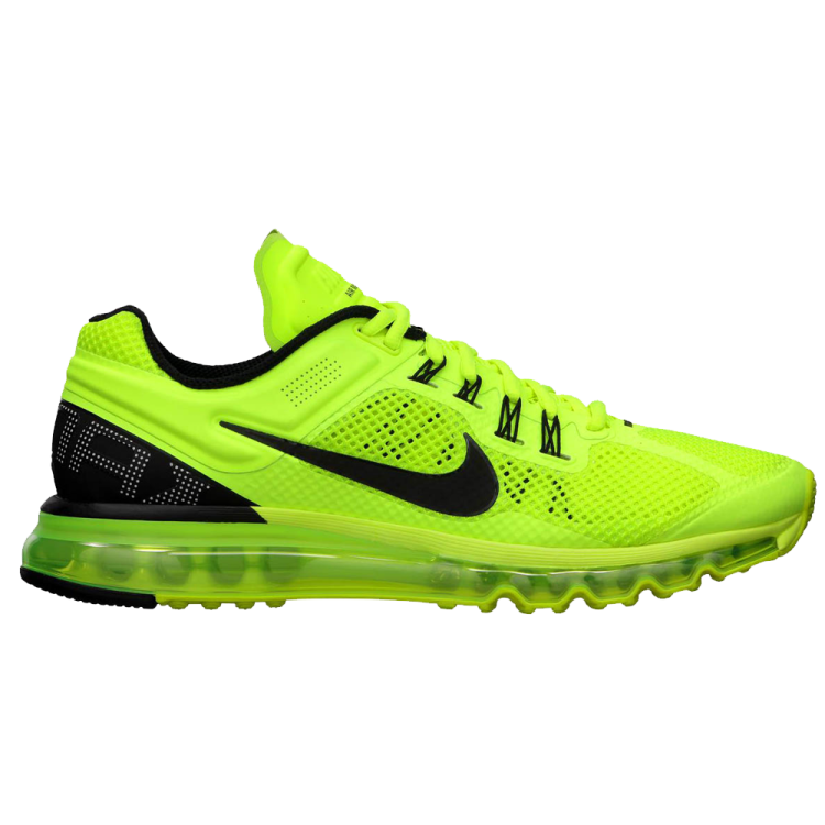 nike men's air max 2013 running shoes - vol green / black